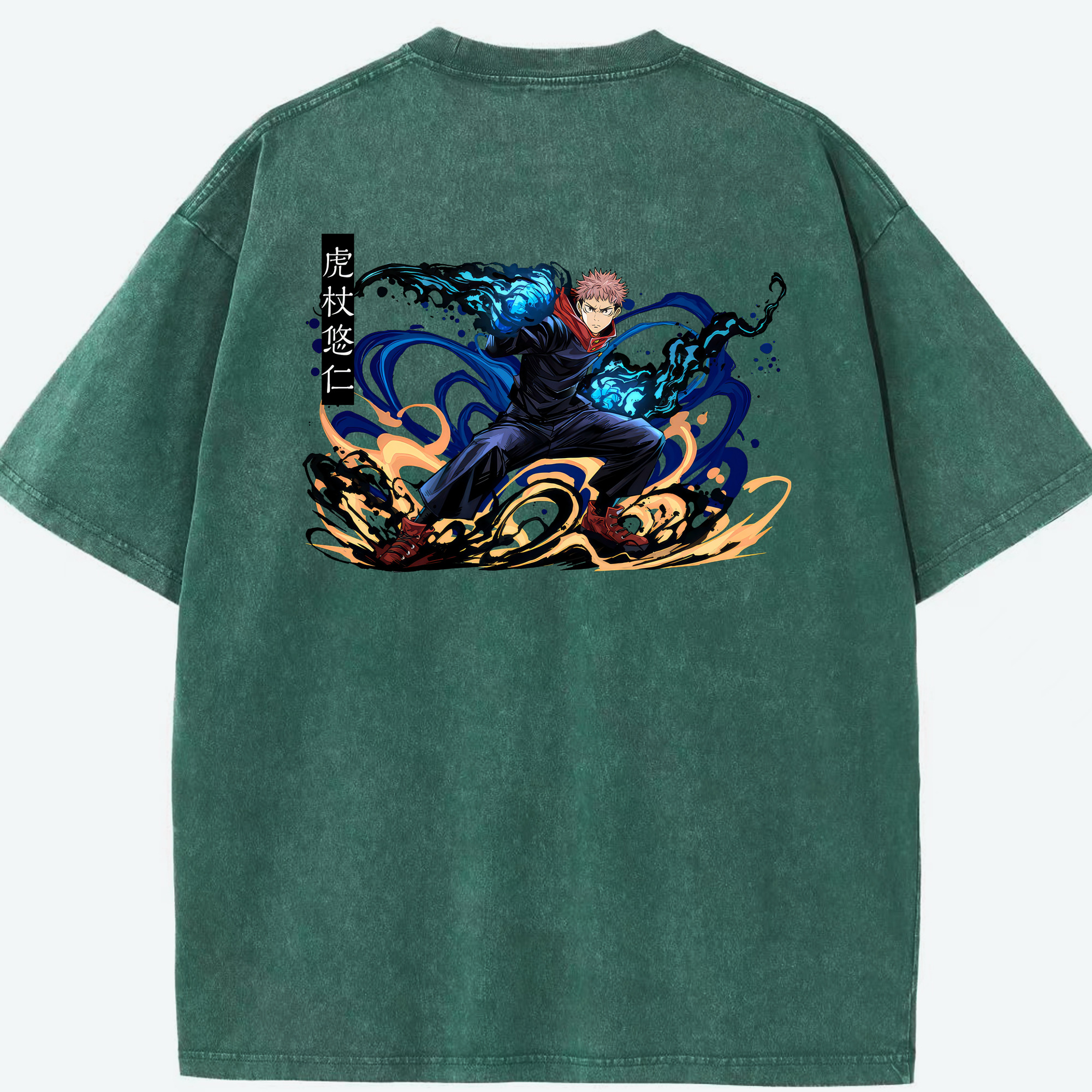 （画像用） 呪術廻戦 Jujutsu Kaisen 綿100% ヴィンテージ風 半袖Tシャツ（背面プリント）